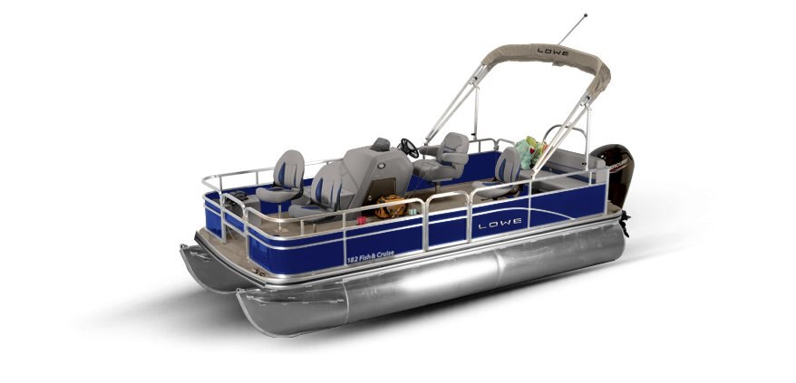 2025 Lowe Boats Ultra 182 Fish & Cruise Indigo Blue Metallic Exterior - Gray Upholstery with Blue Accents