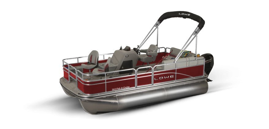 2025 Lowe Boats Ultra 162 Fish & Cruise Wineberry Metallic Exterior - Gray Upholstery with Red Accents