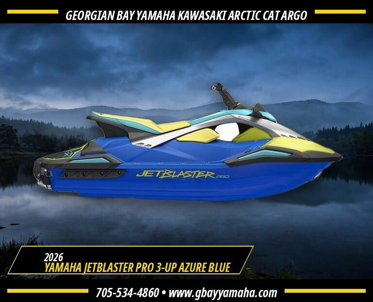2026 Yamaha JetBlaster PRO 3-UP Azure Blue/Lunar Yellow
