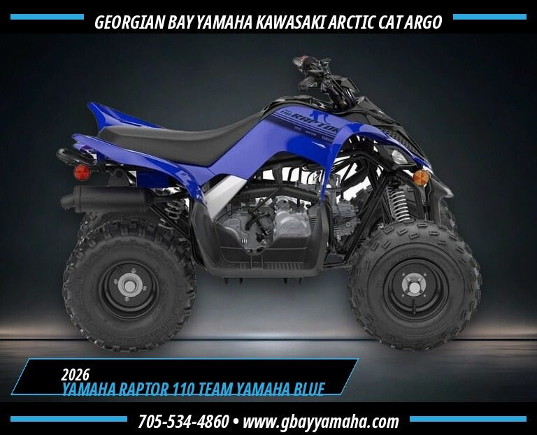 2026 Yamaha Raptor 110 Youth ATV Team Yamaha Blue