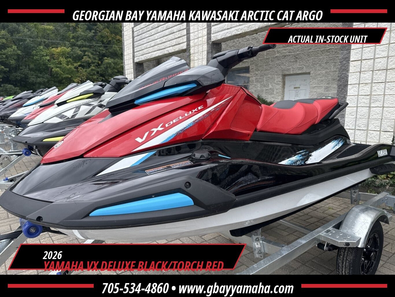 2026 Yamaha VX Deluxe Black/Torch Red Waverunner