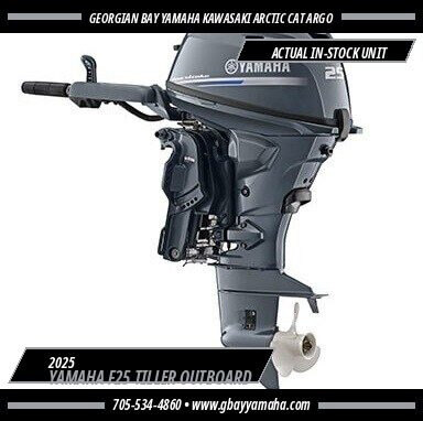 2025 YAMAHA F25 Tiller Outboard 15 Shaft, Tiller Handle, Electric Start