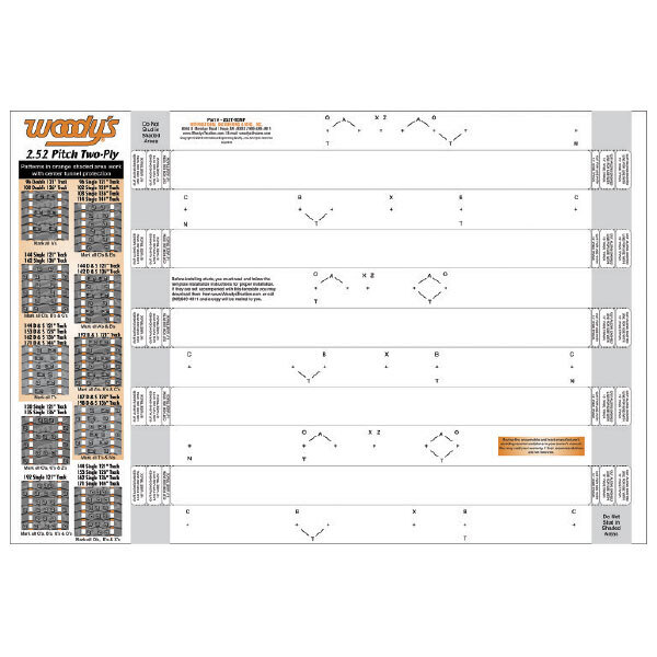 WOODY'S MODÈLE À DEUX PLIS POUR TAPIS SILENCIEUX À PAS DE 2,25 (TEMPÉRATURE DE 252 T)