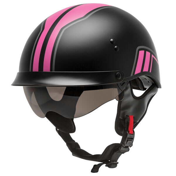 GMAX HH 65 FULL DRESSED HALF HELMET Large Le noir/Pink