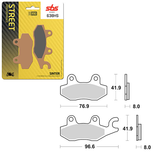 PLAQUETTE DE FREIN SBS PERFORMANCE HS SINTER (6250638100)