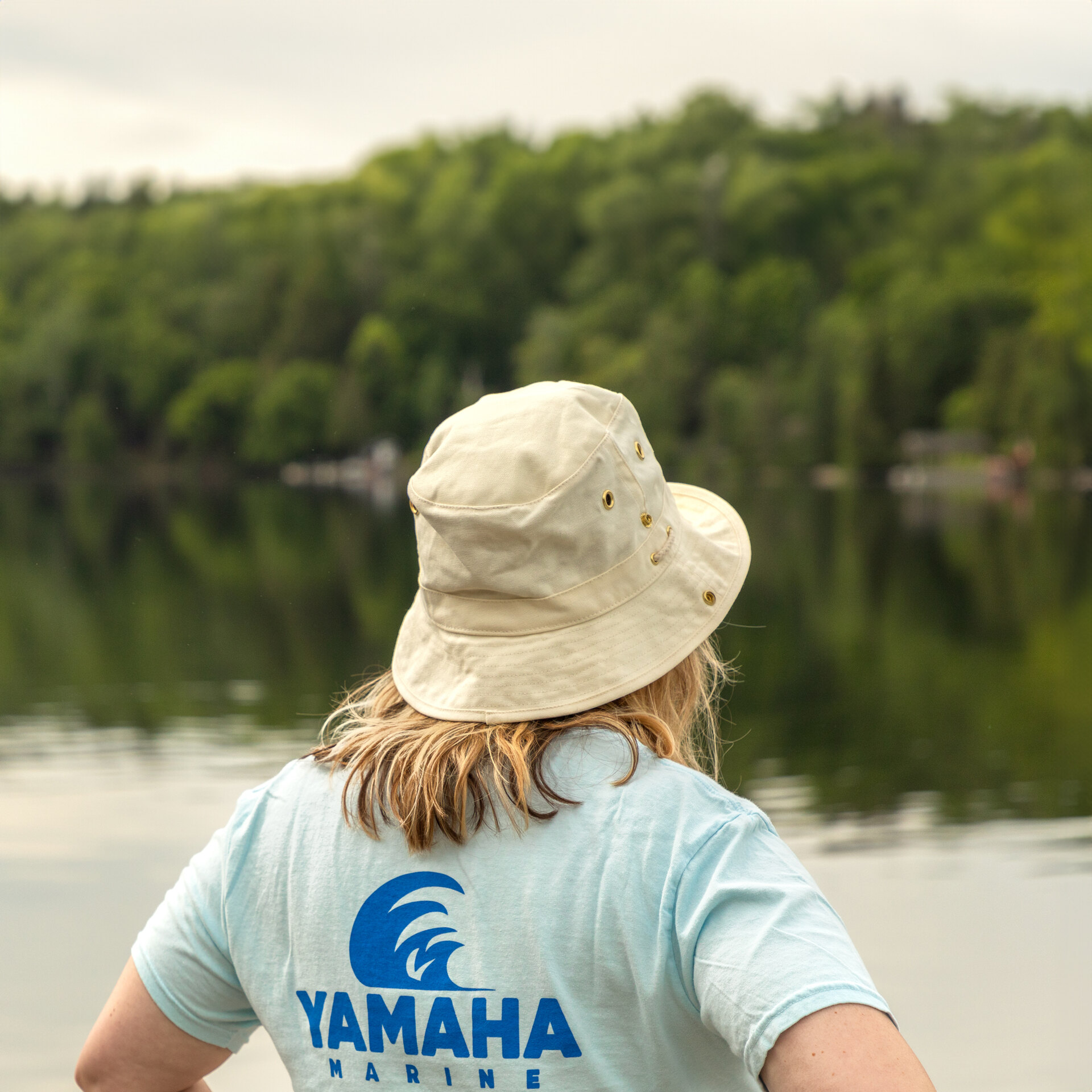 Chapeau Bob à Bord Moyen Yamaha Marine Taille Unique Beige