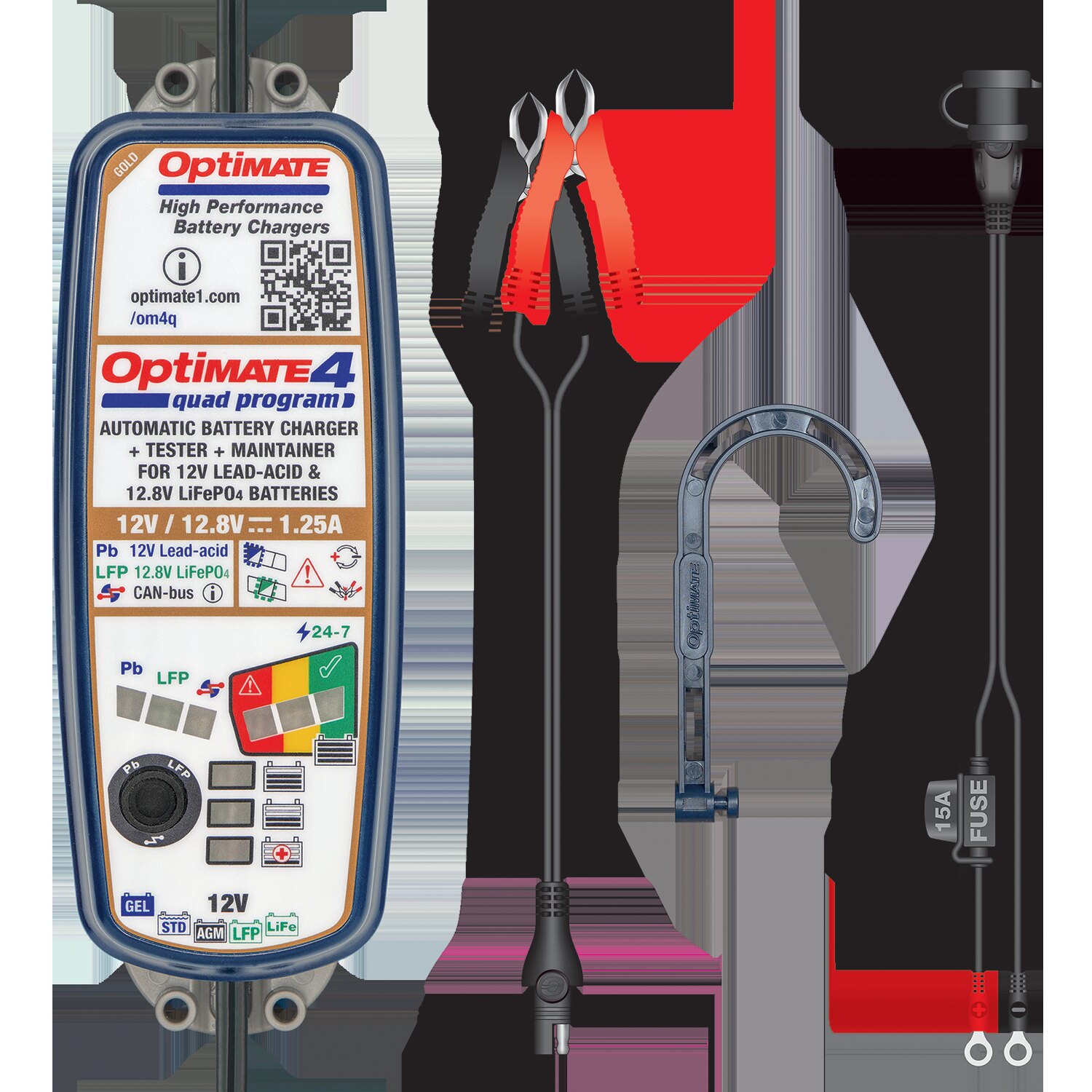 Chargeur de batterie pour programme OptiMate 4 Quad