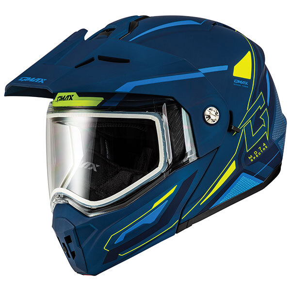 GMAX MD74 SPECTRE MODULAR FULL FACE SNOW HELMET Double Small Blue/High Visibility