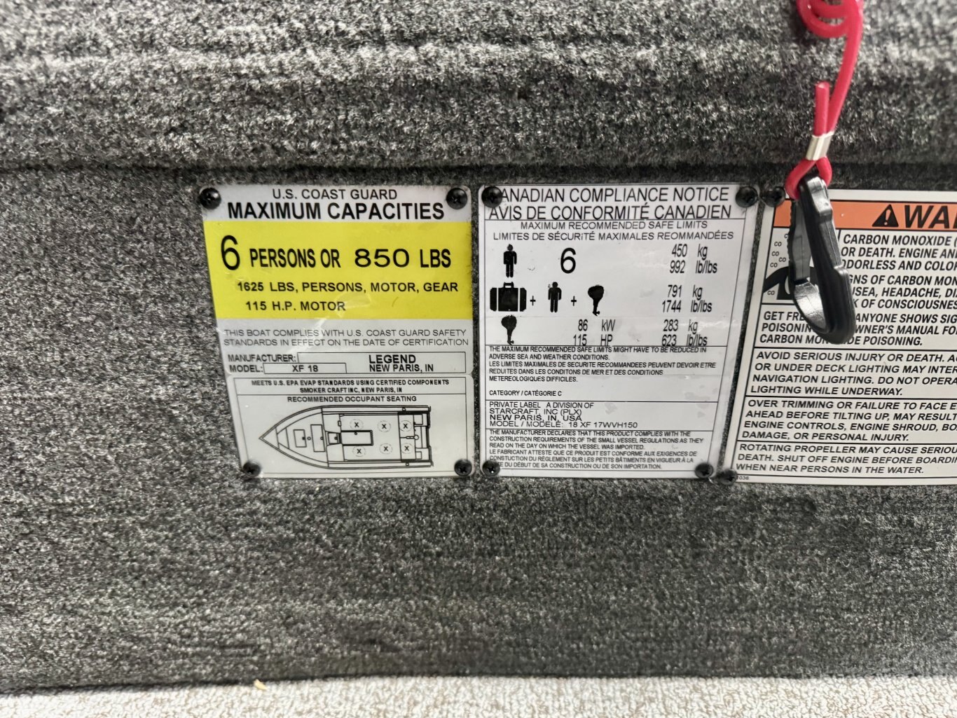 2025 bateau de pêche Legend 18 XF avec toit campeur