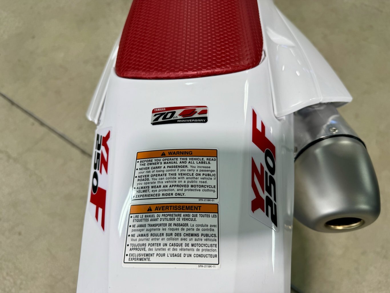 2026 Moto Yamaha YZ250F 70e anniversaire