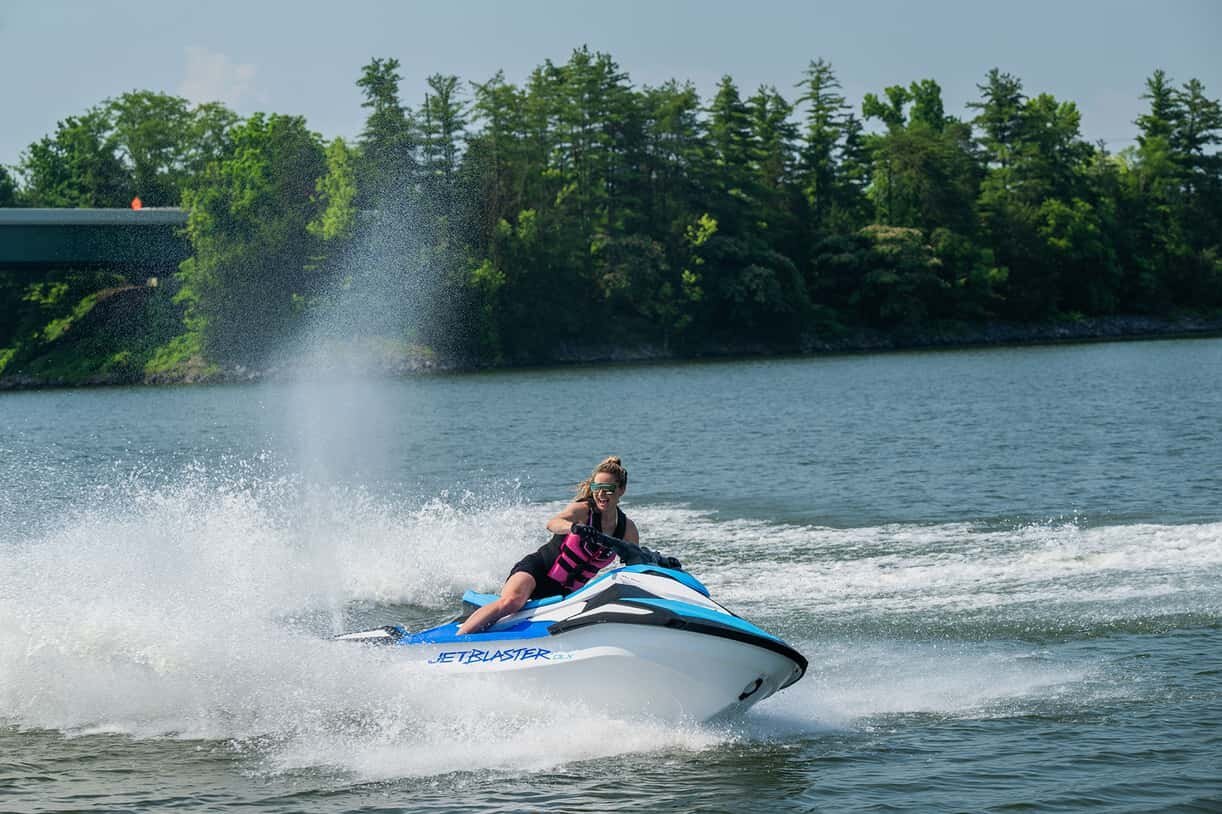 2026 Yamaha JetBlaster DLX 2 UP Bleu Azur/Blanc