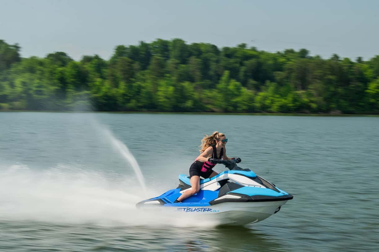 2026 Yamaha JetBlaster DLX 2 UP Bleu Azur/Blanc