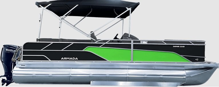 2026 Armada Saphir 23CR 3 tubes Noir & Vert Feuille extérieure