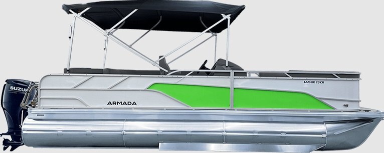 2026 Armada Saphir 19CR 3 tubes Blanc & Vert Feuille extérieure