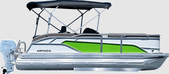 2026 Armada Saphir 19SB 2 tubes Blanc & Vert Feuille extérieure