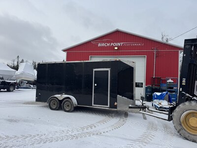 2018 Peach Cargo 7X16 V-Nose Ramp Door