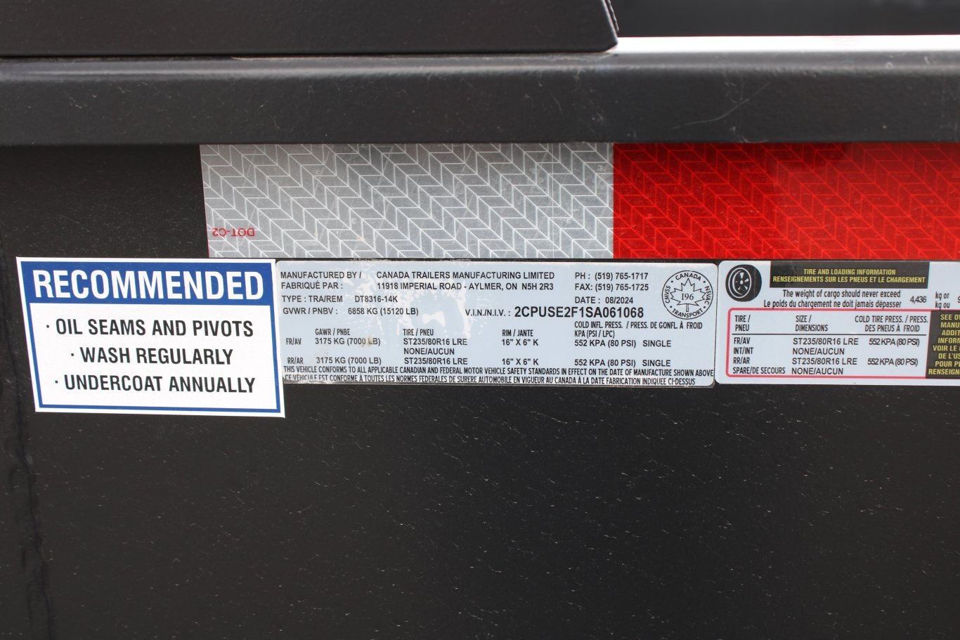 2025 CANADA TRAILER TANDEM AXLE DUMP DT8316 14K