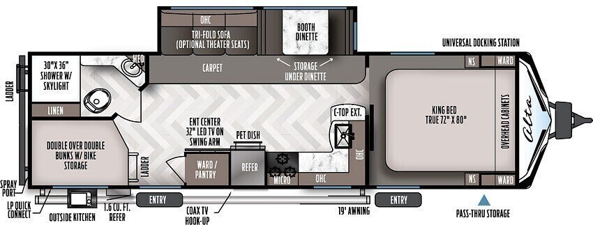 2025 East to West Alta 2800 Bunk House 2800KBH