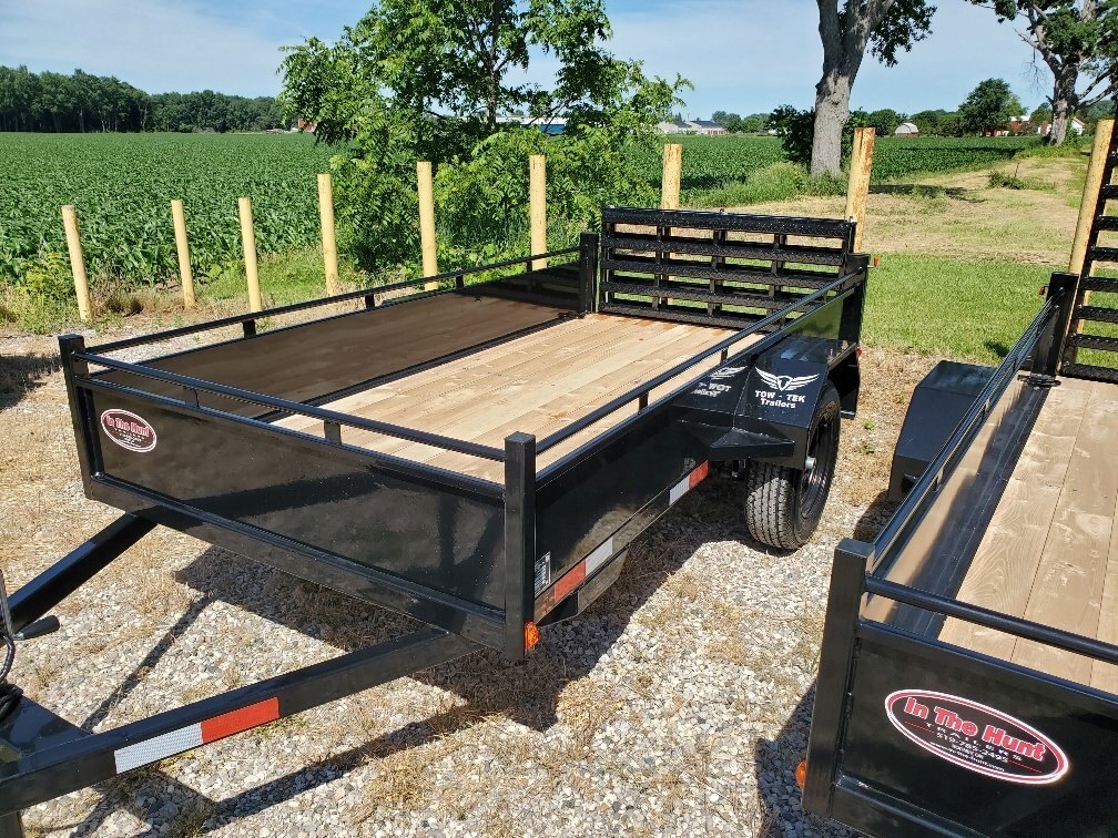 2023 Tow-Tek Trailers 5x10 Steel with sides and bi-fold rear ramp landscape steel slide rear bi-fold