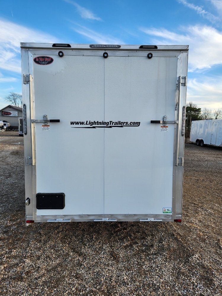 2024 Lightning 7x16 All Aluminum Tandem Axle Enclosed in White