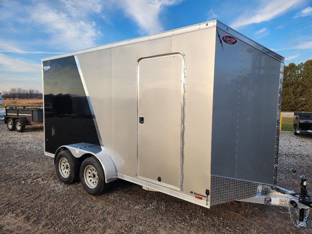 2024 Lightning 7x14 All Aluminum Tandem Axle Enclosed With 7ft Interior Height and Rear Ramp