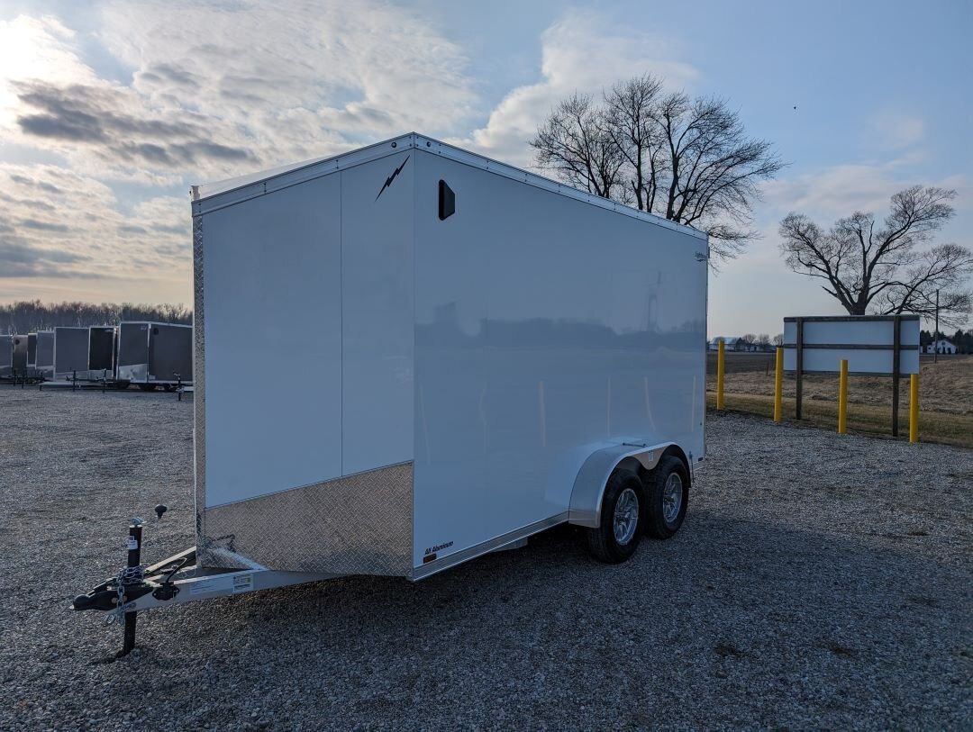 2024 Lightning 7x14 All Aluminum With Extra Height With Barn Doors in White