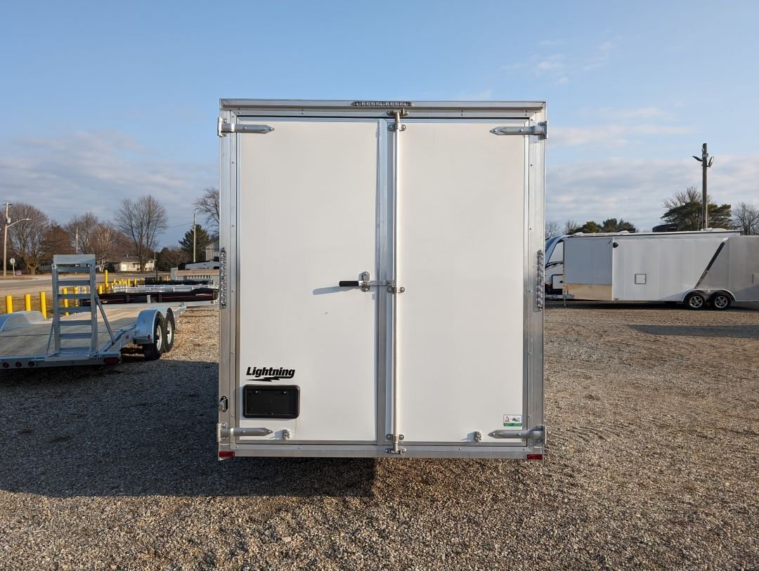 2024 Lightning 7x14 All Aluminum With Extra Height With Barn Doors in White