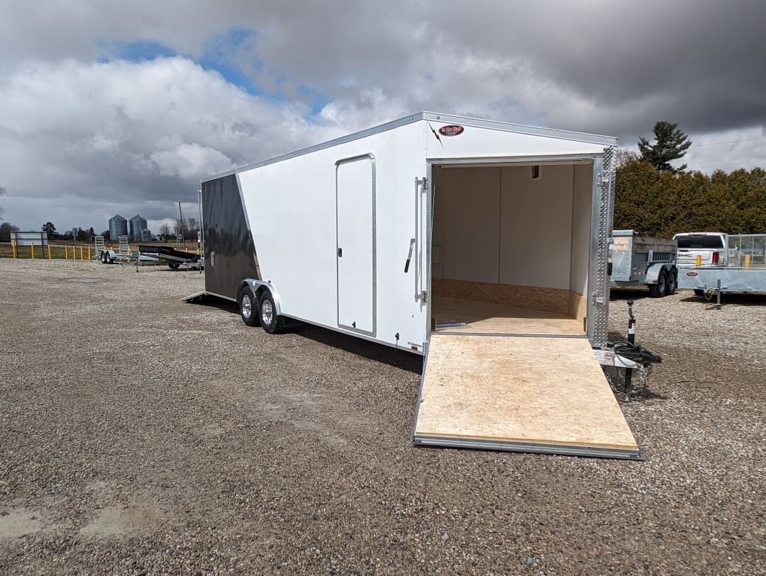 2024 Lightning 8.5x24 Two Tone Aluminum Car Hauler In White/Grey