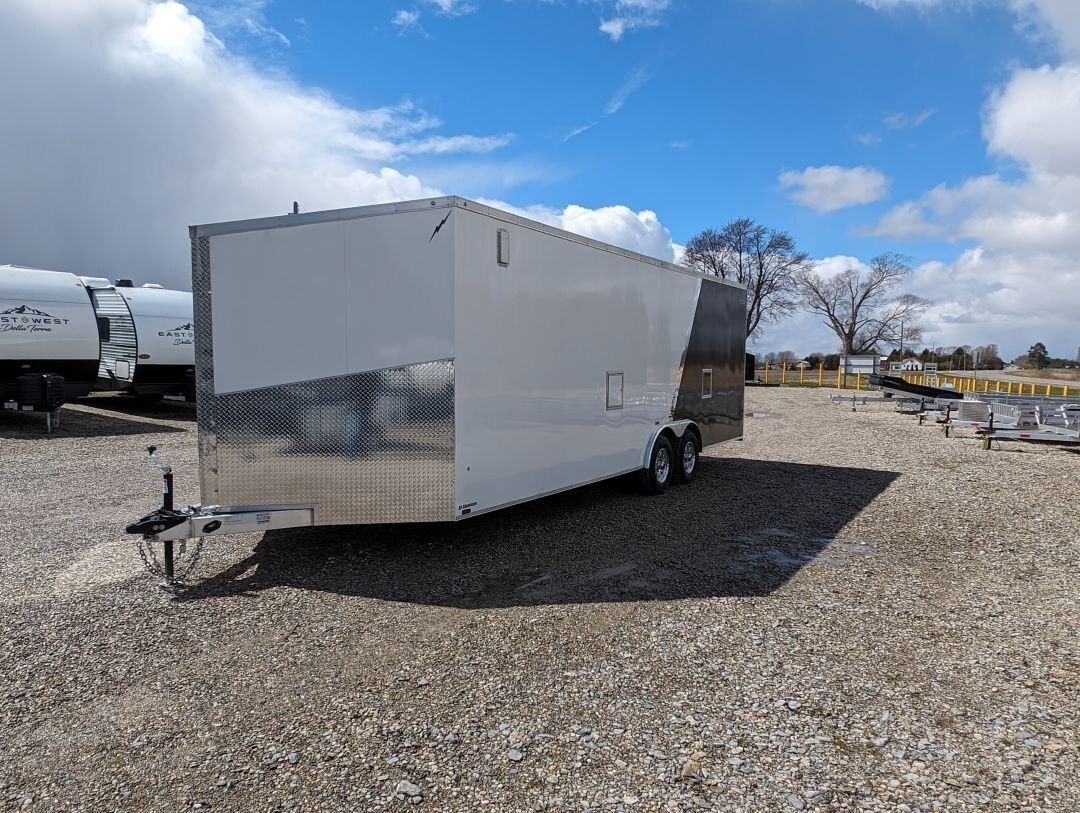 2024 Lightning 8.5x24 Two Tone Aluminum Car Hauler In White/Grey