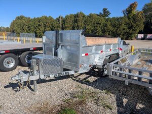 2025 Tow Tek Trailers 5x10 Tandem Axle 3.5 Ton Galvanized Dump REG: $11,495 SALE: $10,495