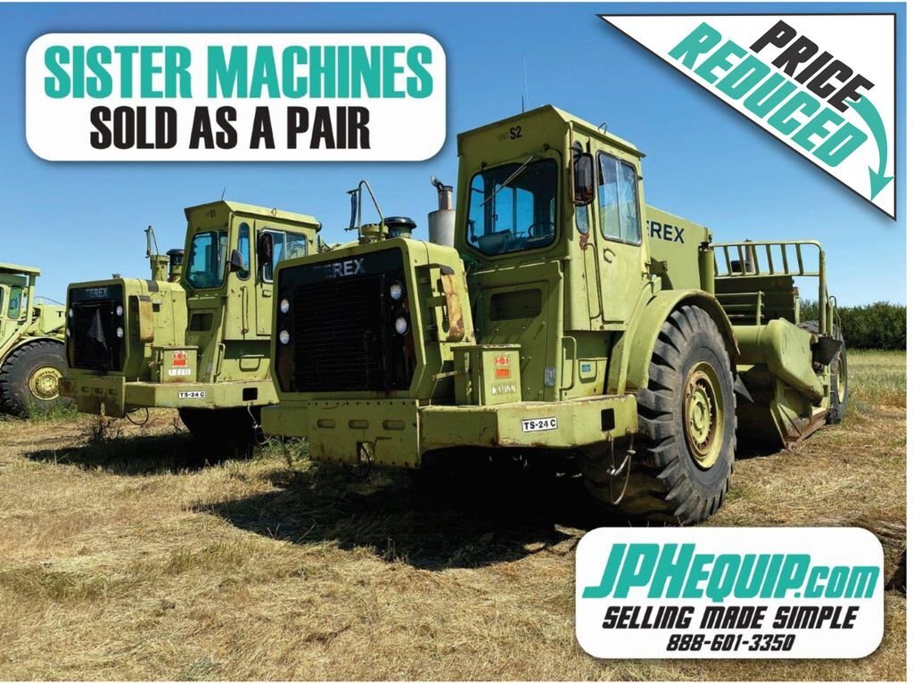 1989 Terex TS24C Motor Scraper - Selling as a Pair - Sister Machines #6333 BP