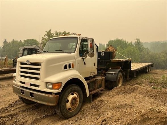 1998 Ford L9501 Single Axle with 2011 Bluesky Tridem Drop Deck Equipment Trailer #7471 JF