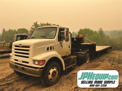 1998 Ford L9501 Single Axle with 2011 Bluesky Tridem Drop Deck Equipment Trailer #7471 DP