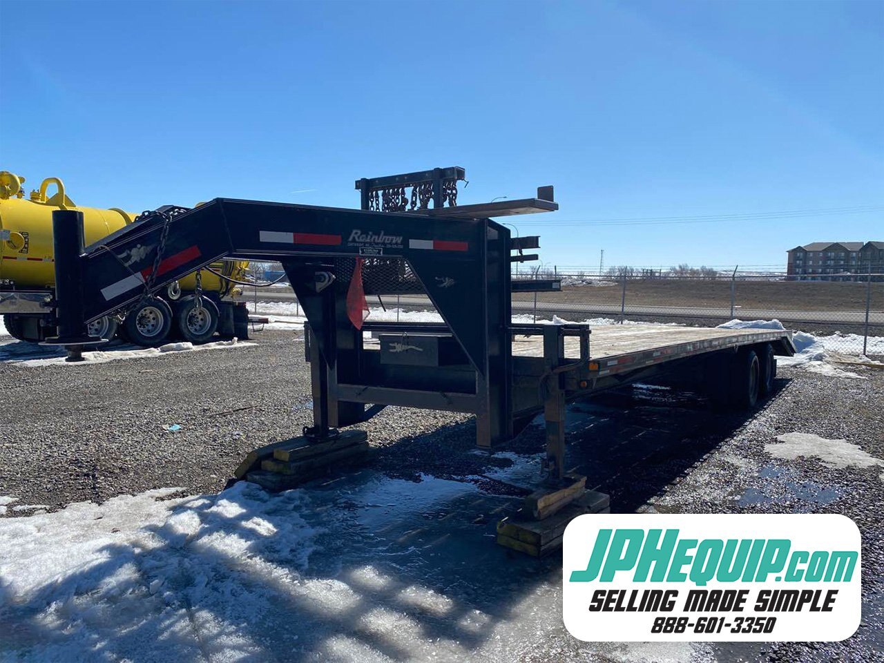 2005 Rainbow Goose Neck Flat Deck Trailer with Ramps - #7110 BP