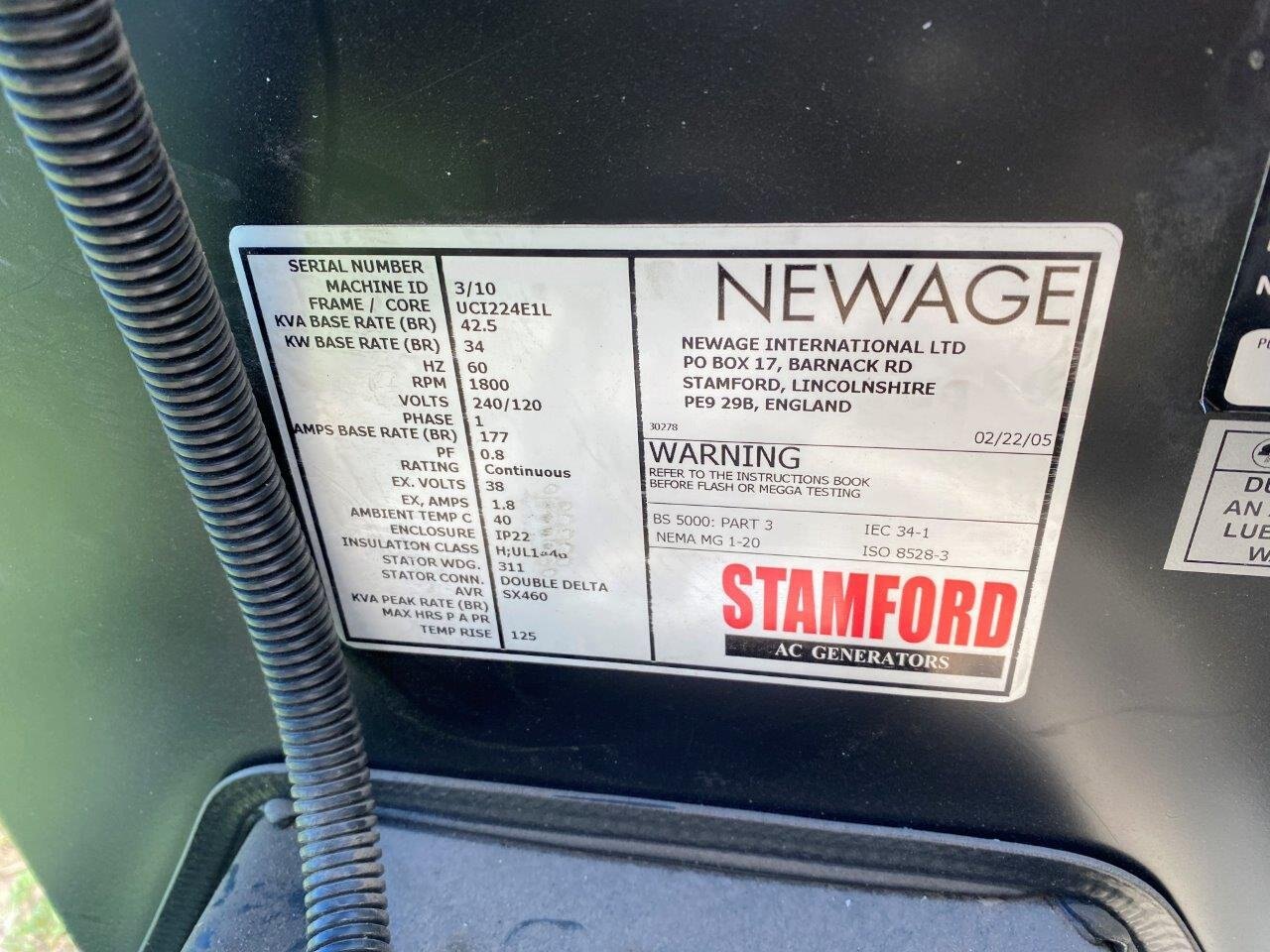 2004 New Age Stamford 40 kW Diesel Generator #8655 BP