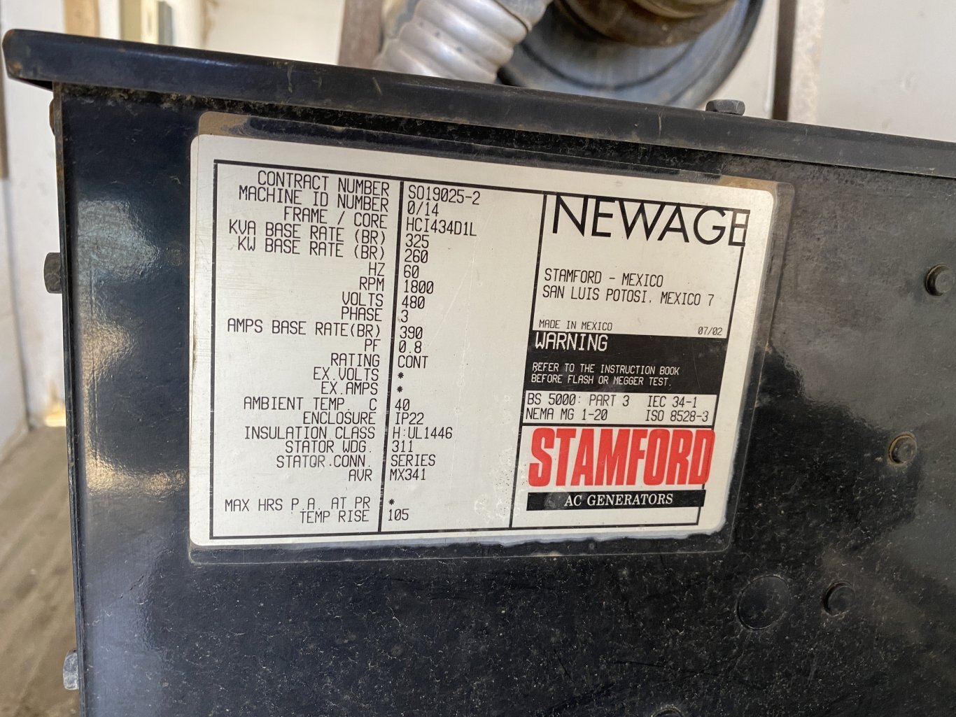 2002 Newage 300 kW Generator on Fruehauf Trailer #8632 BP