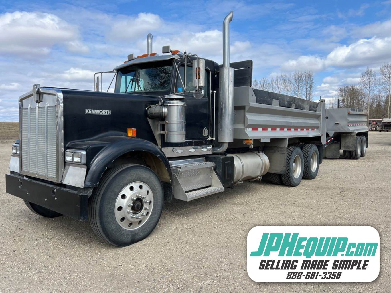 1995 Kenworth W900 Tandem Gravel Truck and 1999 Renn Tandem Pup Combo #8640 JF