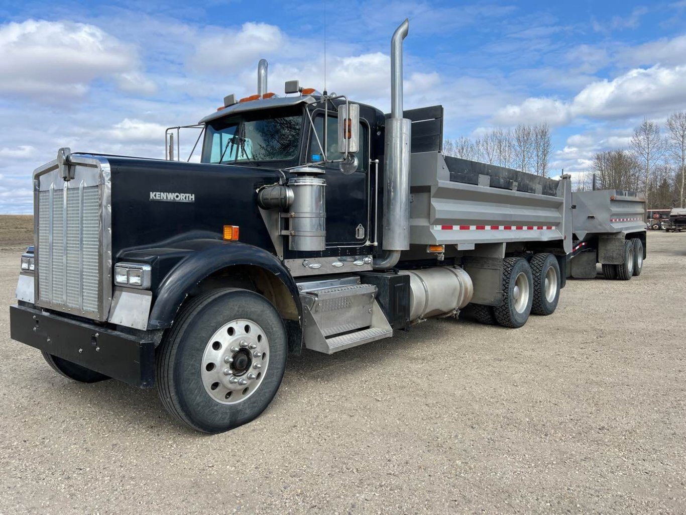 1995 Kenworth W900 Tandem Gravel Truck and 1999 Renn Tandem Pup Combo #8640 JF