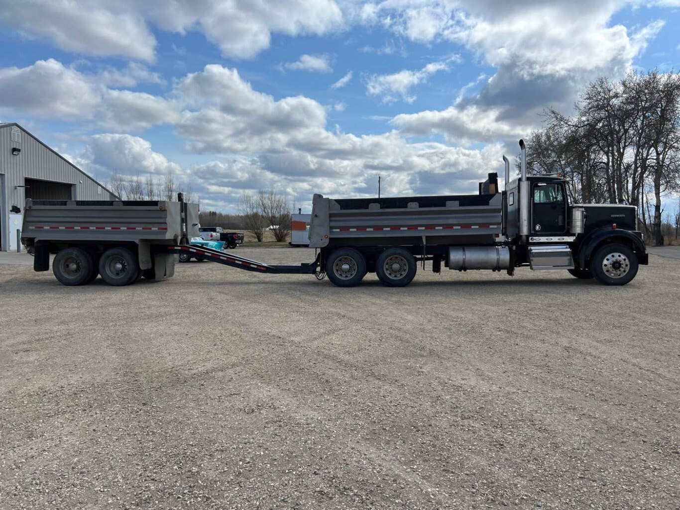 1995 Kenworth W900 Tandem Gravel Truck and 1999 Renn Tandem Pup Combo #8640 JF