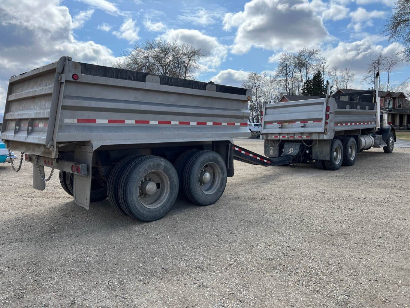 1995 Kenworth W900 Tandem Gravel Truck and 1999 Renn Tandem Pup Combo #8640 JF