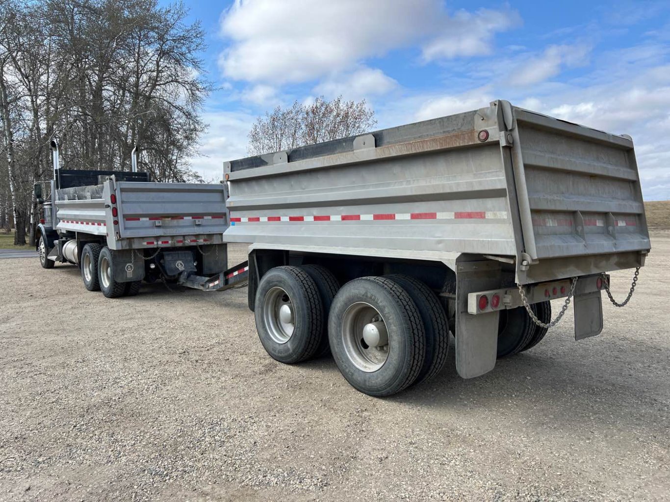 1995 Kenworth W900 Tandem Gravel Truck and 1999 Renn Tandem Pup Combo #8640 JF