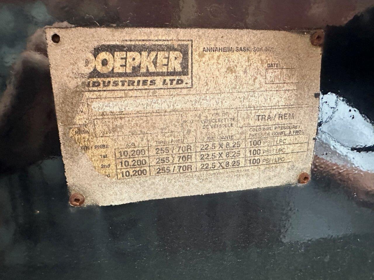 2001 Doepker Series 1 Commercial Trailer Drop Deck W/ Flips #8869 JA