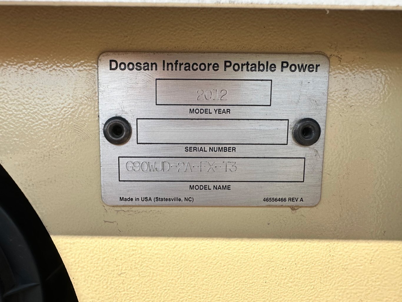 2012 DOOSAN G90 Generator with Transformer and Transfer Switch 8921 JA