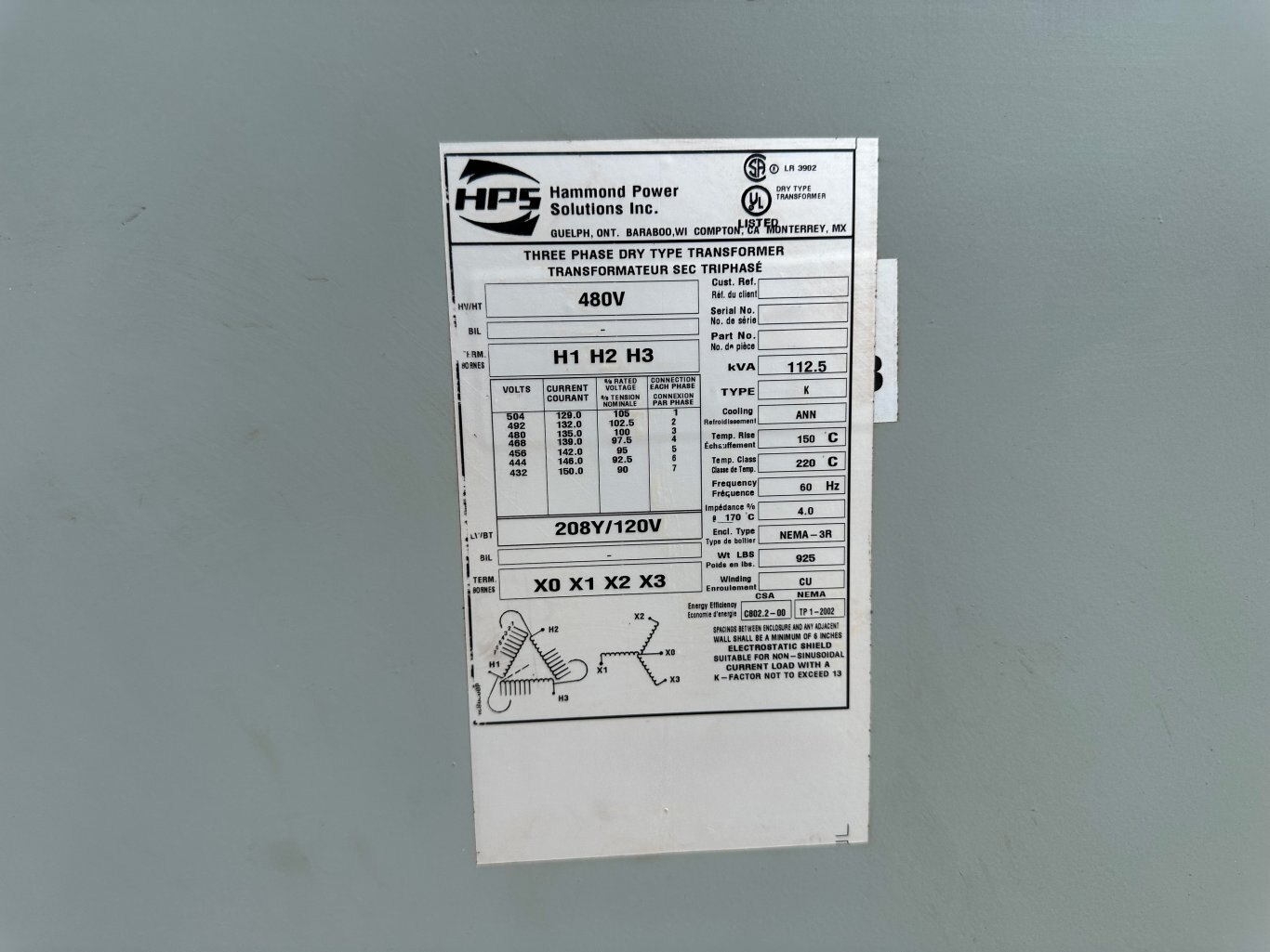 2012 DOOSAN G90 Generator with Transformer and Transfer Switch 8921 JA