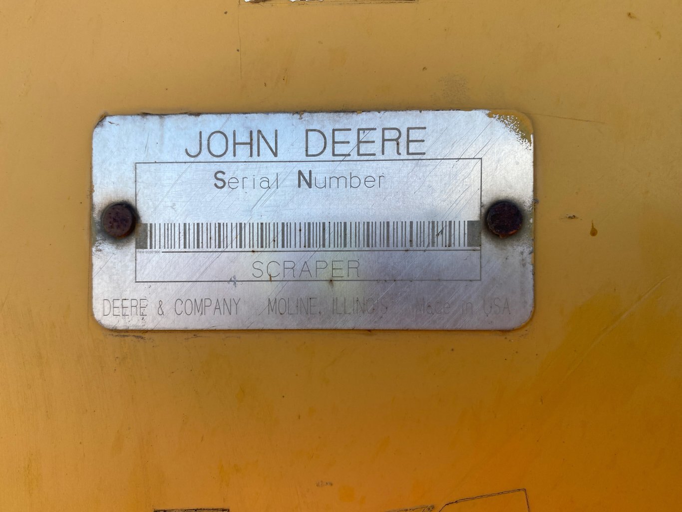 2001 John Deere 1812C Pull Scraper 8946 BP