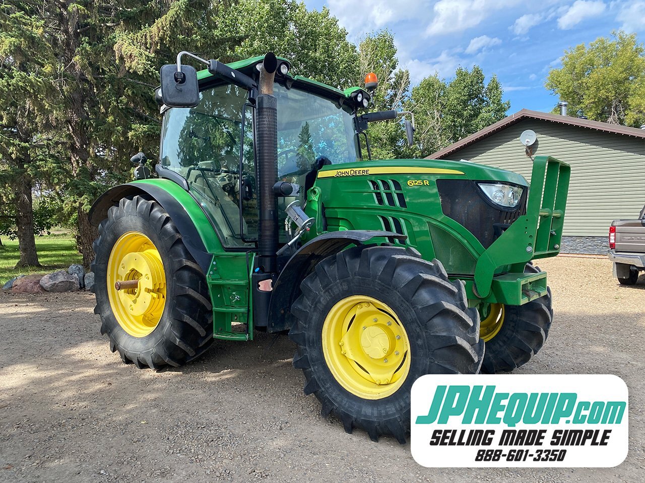 2014 John Deere 6125R Tractor with H340 Loader & Grapple Bucket - 8980 BP