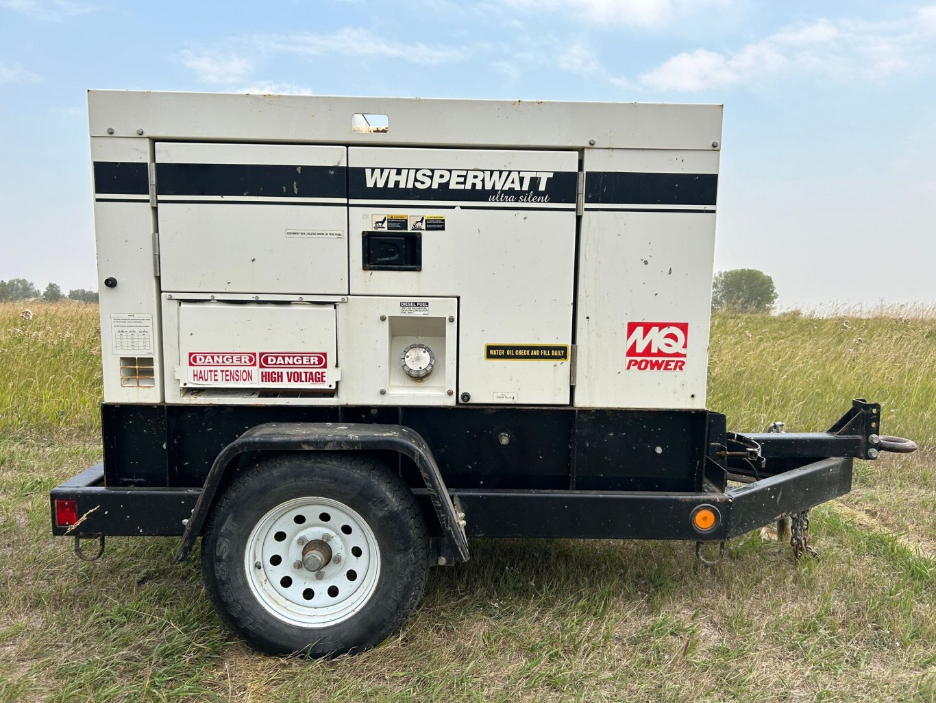 2014 Multiquip Whisperwatt Diesel Generator Trailer 8977 AS