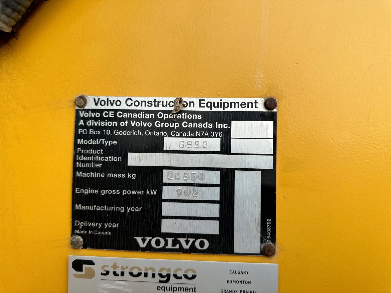 2008 VOLVO G990 Motor Grader 8994 JA