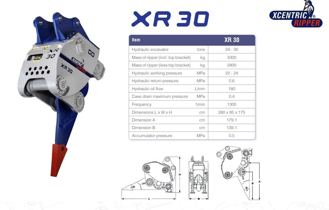 Xcentric XR30 Hydraulic Ripper for Excavator 9037 JP