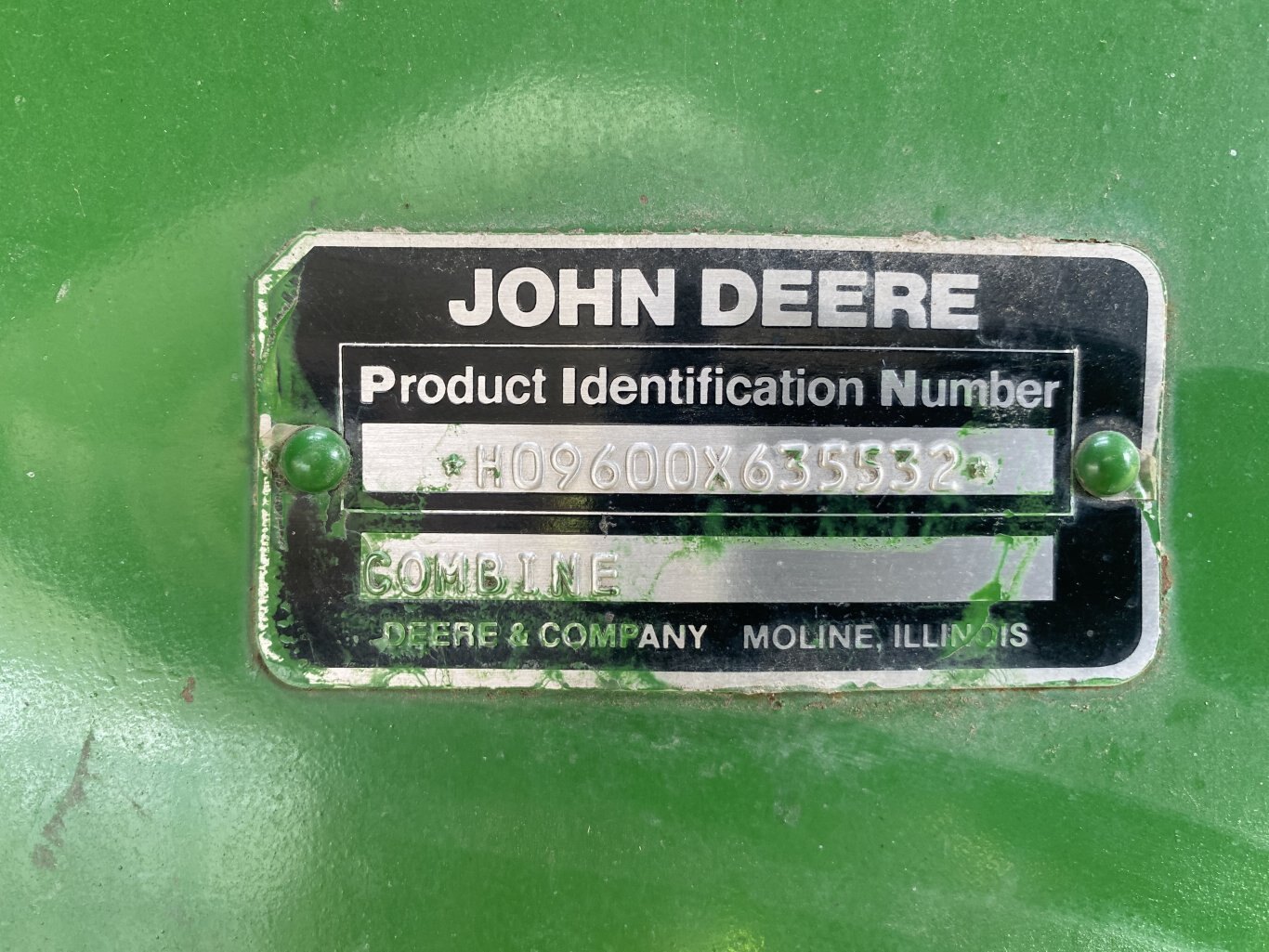 1991 John Deere 9600 Combine #9143 AS